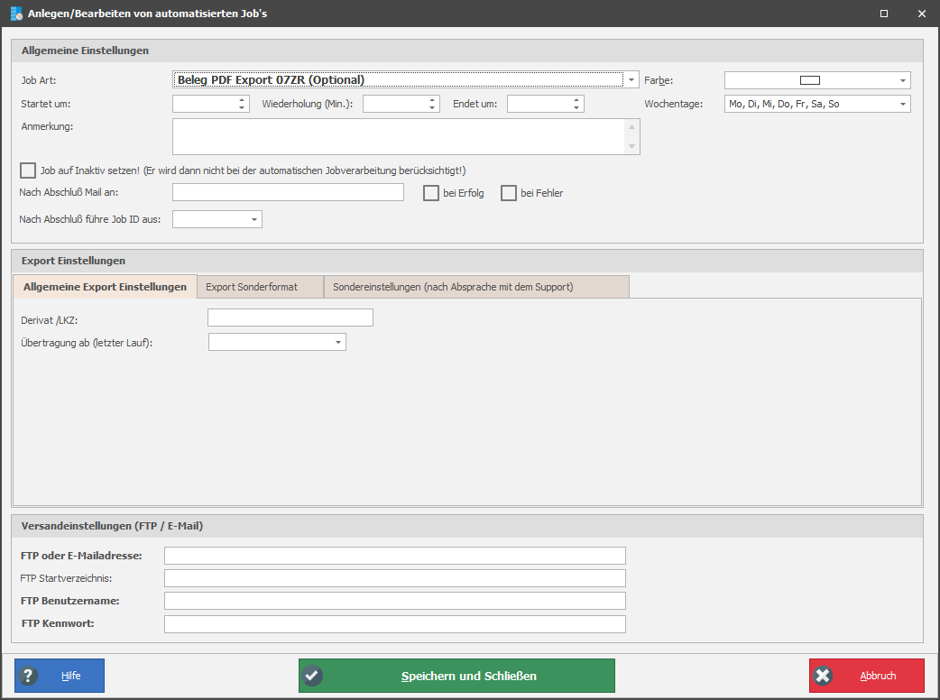 Beleg PDF Export 07ZR (Optional)