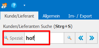 Spezialsuche eingrenzen in PlusFakt Enterprise