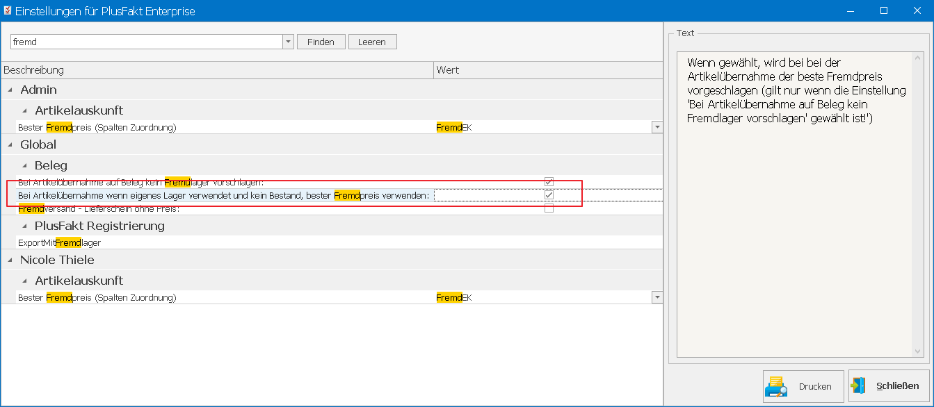 Artikelübernahme in der Reifenhandel Software PlusFakt Enterprise