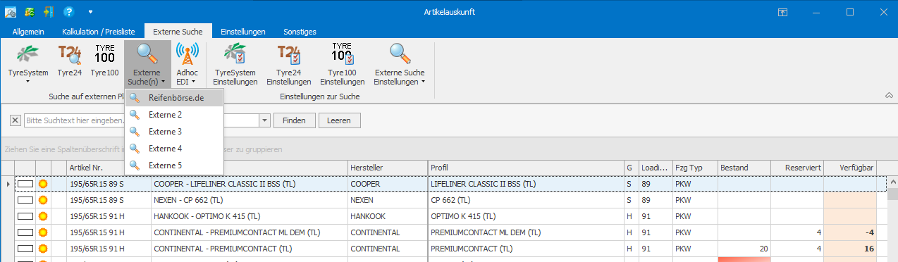 externe suche reifenboerse rfh durchfuehren