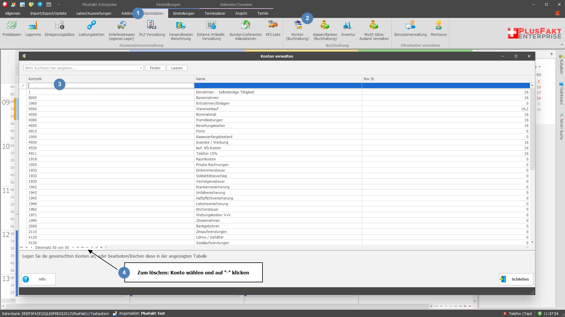 plusfakt enterprise reifensoftware konto anlegen